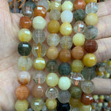 Natural Mixed Quartz Beads 15'' Round Faceted DIY Loose Beads