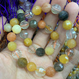 Natural Mixed Quartz Beads 15'' Round Faceted DIY Loose Beads