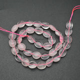 Natural Rose Quartz Smooth Stone Oval Shape Nugget Loose Beads 1 Strand