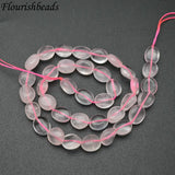 Natural Rose Quartz Smooth Stone Oval Shape Nugget Loose Beads 1 Strand