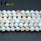 8/10mm Faceted Morganite Natural Stone Beads