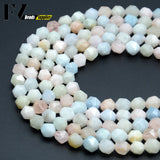 8/10mm Faceted Morganite Natural Stone Beads
