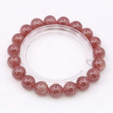 Strawberry Crystal Beaded Bracelet with Sun Charm