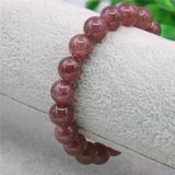 Strawberry Crystal Beaded Bracelet with Sun Charm