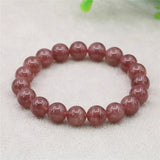 Strawberry Crystal Beaded Bracelet with Sun Charm