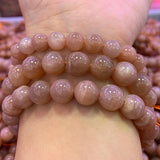 Natural Sunstone Stone Beads Bracelet DIY Bangle Orange Beads Bracelet