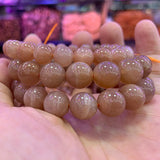 Natural Sunstone Stone Beads Bracelet DIY Bangle Orange Beads Bracelet