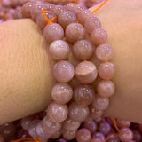 Natural Sunstone Stone Beads Bracelet DIY Bangle Orange Beads Bracelet