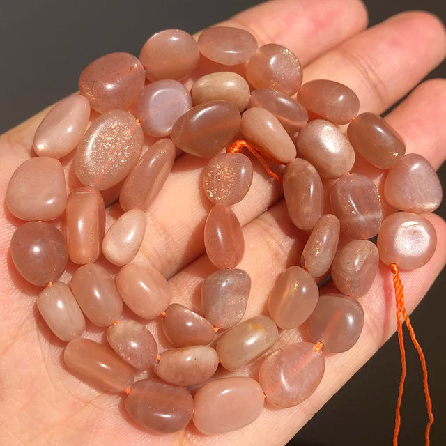 Natural Sunstone Stone Beads - 8-10mm Irregular Loose Spacer Beads