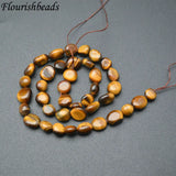 8~10mm Tiger Eye Smooth Stone Oval Nugget Loose Beads 1 Strand
