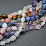 8~10mm Yellow Quartz Smooth Stone Oval Nugget Loose Beads