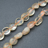 8~10mm Yellow Quartz Smooth Stone Oval Nugget Loose Beads