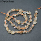 8~10mm Yellow Quartz Smooth Stone Oval Nugget Loose Beads