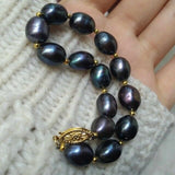 8-10mm Natural Pearl Beads 14K Yellow Bracelet Boho Chakra Healing Gift