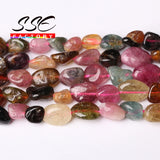 Irregular Colorful Tourmaline Beads 15'' Strand