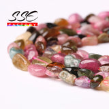 Irregular Colorful Tourmaline Beads 15'' Strand