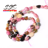 Irregular Colorful Tourmaline Beads 15'' Strand