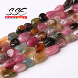 Irregular Colorful Tourmaline Beads 15'' Strand