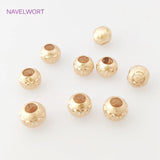 8/10mm Round Patterned Spacer Beads Large Hole Loose Bead
