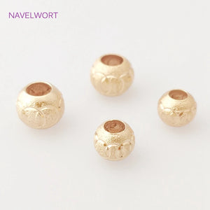 8/10mm Round Patterned Spacer Beads Large Hole Loose Bead