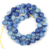 8/10mm Glass Striped Agate Round Spacer Beads for DIY Jewelry Making