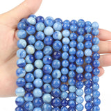 8/10mm Glass Striped Agate Round Spacer Beads for DIY Jewelry Making