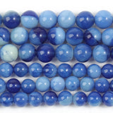 8/10mm Glass Striped Agate Round Spacer Beads for DIY Jewelry Making