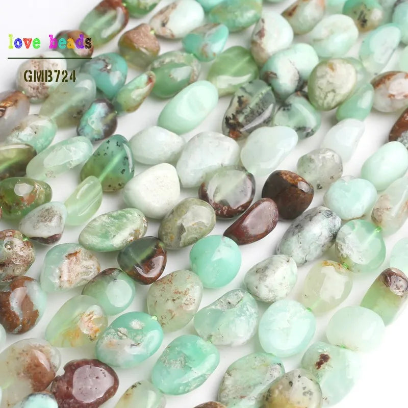 Natural Australian Chrysoprase Green Jades Beads 15in Strand