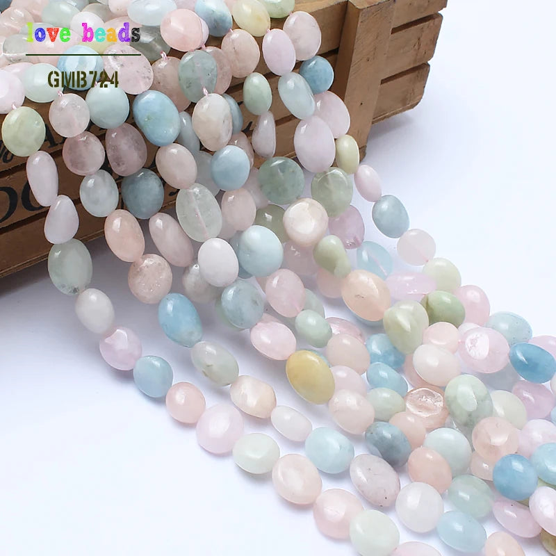 Irregular 8-10mm Morganite Stone Beads for Jewelry Making