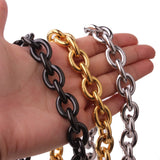 8/11/13/15mm Stainless Steel Big O Link Chain Necklace