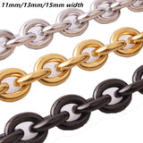 8/11/13/15mm Stainless Steel Big O Link Chain Necklace