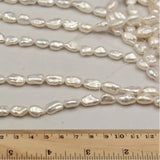 8*11MM 34Pcs Baroque AA Natural Freshwater Pearl Strand Bead Earring Charms