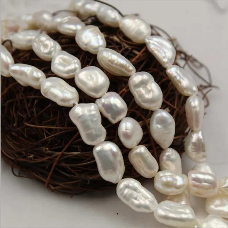 8*11MM 34Pcs Baroque AA Natural Freshwater Pearl Strand Bead Earring Charms