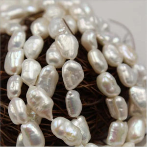 8*11MM 34Pcs Baroque AA Natural Freshwater Pearl Strand Bead Earring Charms
