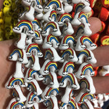 Hand Painted Rainbow Ceramic Pendant Porcelain Beads For Jewelry Making