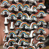 Hand Painted Rainbow Ceramic Pendant Porcelain Beads For Jewelry Making