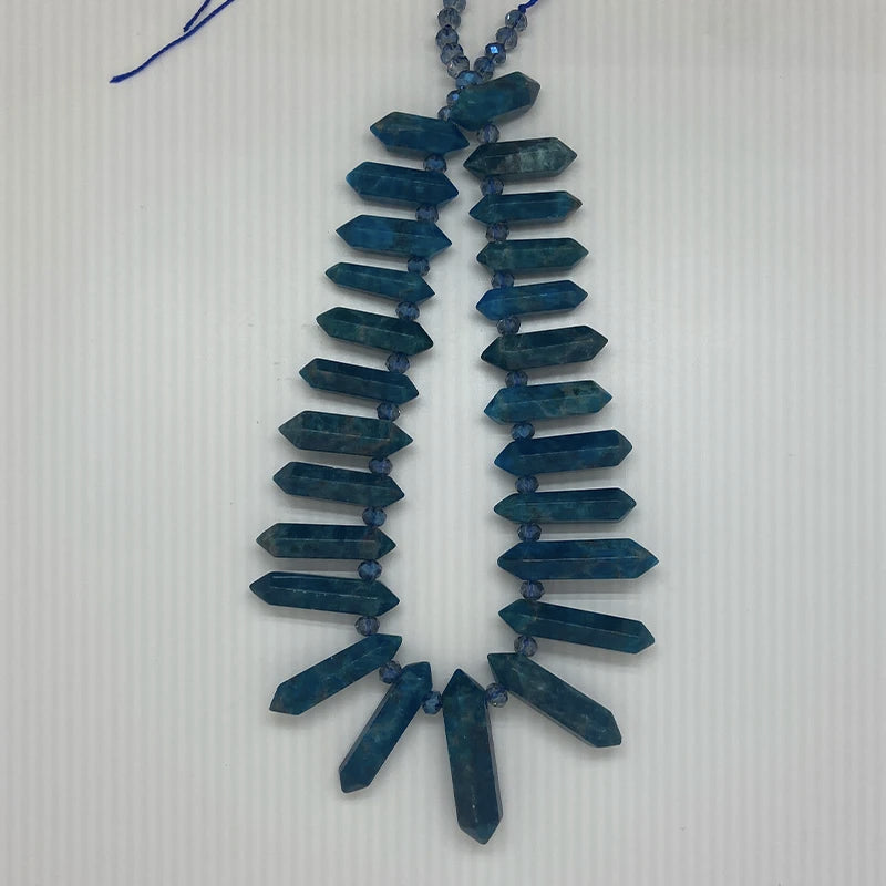 Natural Apatite Semi-Precious Stone Beads 8-12X20-45mm