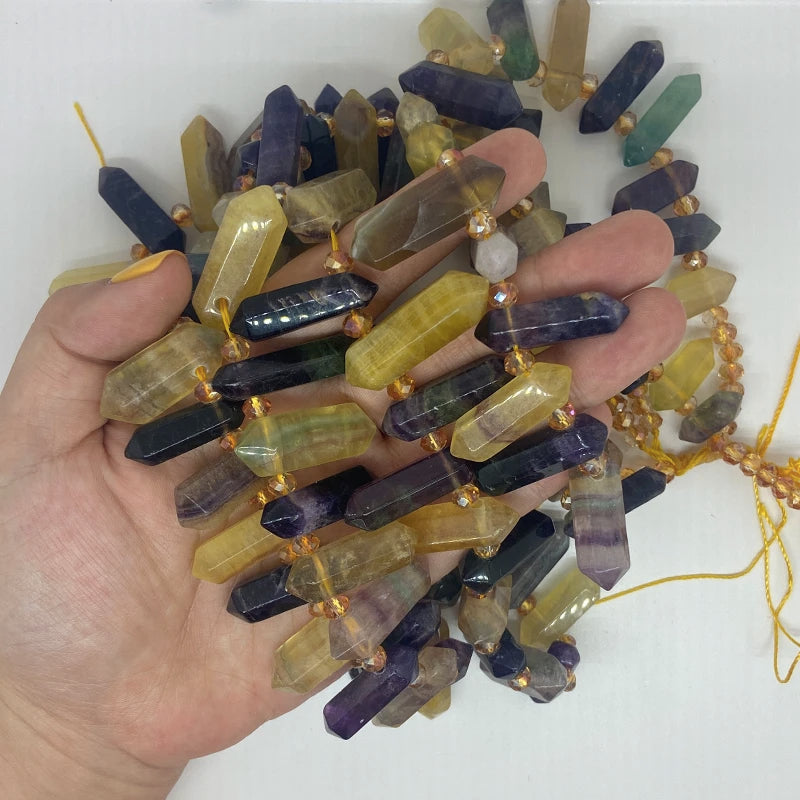 Colorful Fluorite Beads for Jewelry Making DIY