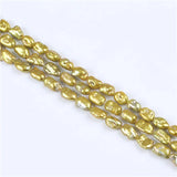 8-12mm Natural Freshwater Biwa Shape Real Pearls Strand