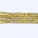 8-12mm Natural Freshwater Biwa Shape Real Pearls Strand