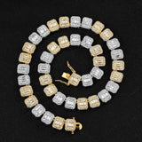 Square CZ Ice Out Tennis Chain Choker Necklace