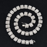 Square CZ Ice Out Tennis Chain Choker Necklace