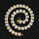Square CZ Ice Out Tennis Chain Choker Necklace