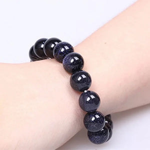 8-12mm Natural Stone Sand Bracelet Stretch Elastic Jewelry