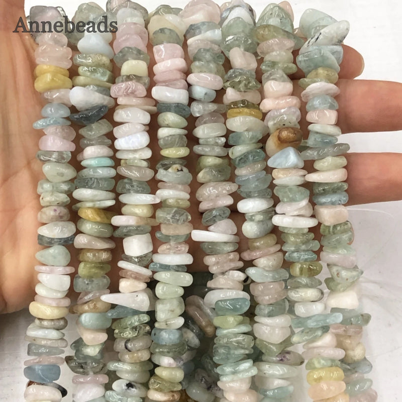Morganite Freeform Stone Bead Chips 8-12mm for Jewelry Making