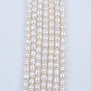 8-12mm Freshwater Beige Pearls Oval Shaped Beads DIY Bracelet Necklace