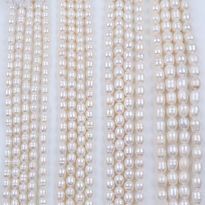 8-12mm Freshwater Beige Pearls Oval Shaped Beads DIY Bracelet Necklace