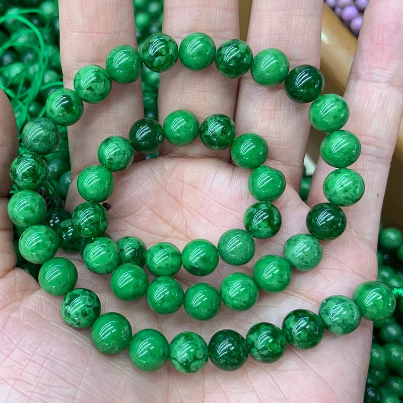 8-12mm Green Strawberry Quartz Beads 15'' DIY Loose Beads