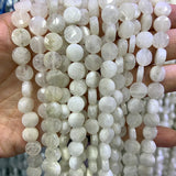 8-12mm Moonstone Faceted Coin Beads for DIY Jewelry Making Bracelet Necklace