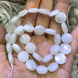 8-12mm Moonstone Faceted Coin Beads for DIY Jewelry Making Bracelet Necklace